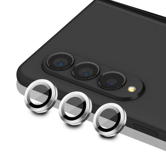 HAT PRINCE ENKAY For Samsung Galaxy Z Fold4 5G 1 Set Camera Lens Protector Tempered Glass Aluminum Alloy Ring HD Clear Lens Film