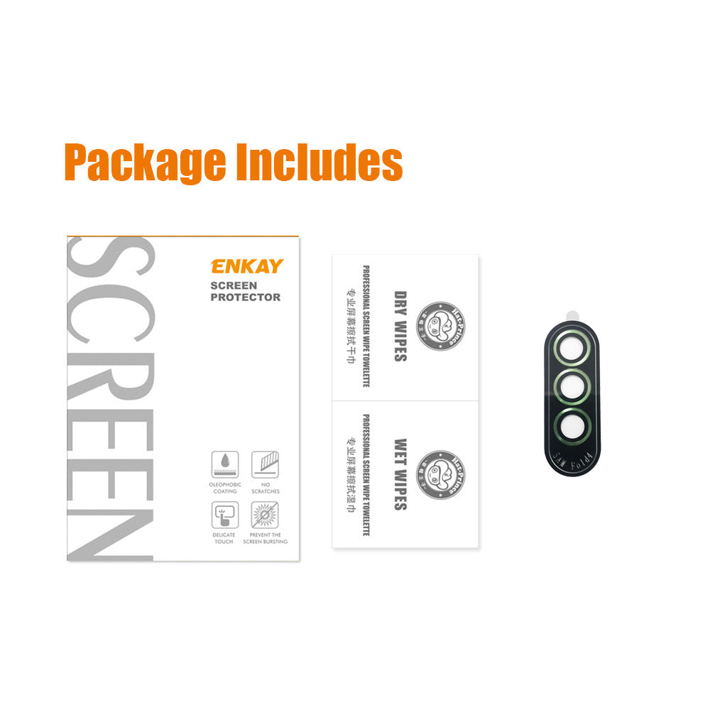 HAT PRINCE ENKAY For Samsung Galaxy Z Fold4 5G 1 Set Camera Lens Protector Tempered Glass Aluminum Alloy Ring HD Clear Lens Film