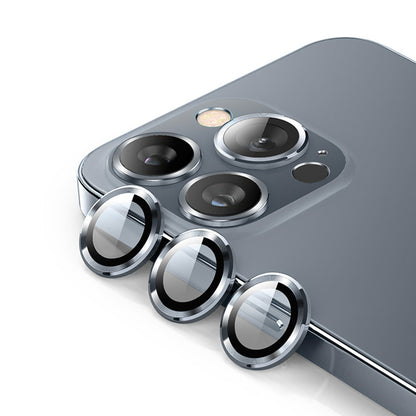 ENKAY HAT PRINCE For iPhone 14 Pro 6.1 inch / 14 Pro Max 6.7 inch 1 Set Camera Lens Film Ultra Clear Tempered Glass Aluminum Alloy Ring Lens Protector