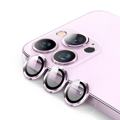 ENKAY HAT PRINCE For iPhone 14 Pro 6.1 inch / 14 Pro Max 6.7 inch 1 Set Camera Lens Film Ultra Clear Tempered Glass Aluminum Alloy Ring Lens Protector