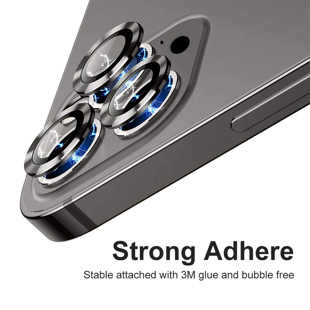 ENKAY HAT PRINCE For iPhone 14 Pro 6.1 inch / 14 Pro Max 6.7 inch 1 Set Camera Lens Film Ultra Clear Tempered Glass Aluminum Alloy Ring Lens Protector