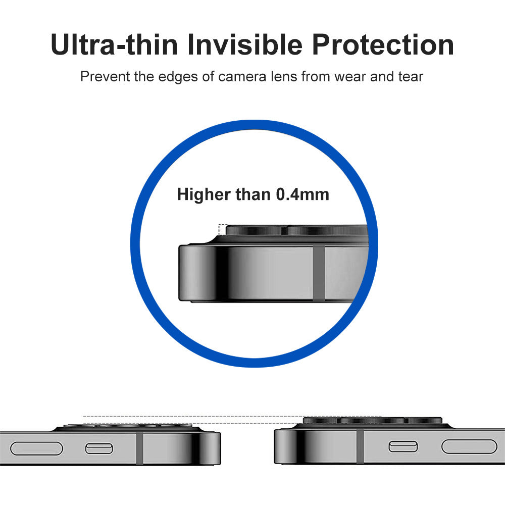 ENKAY HAT PRINCE For iPhone 14 Pro 6.1 inch / 14 Pro Max 6.7 inch 1 Set Camera Lens Film Ultra Clear Tempered Glass Aluminum Alloy Ring Lens Protector