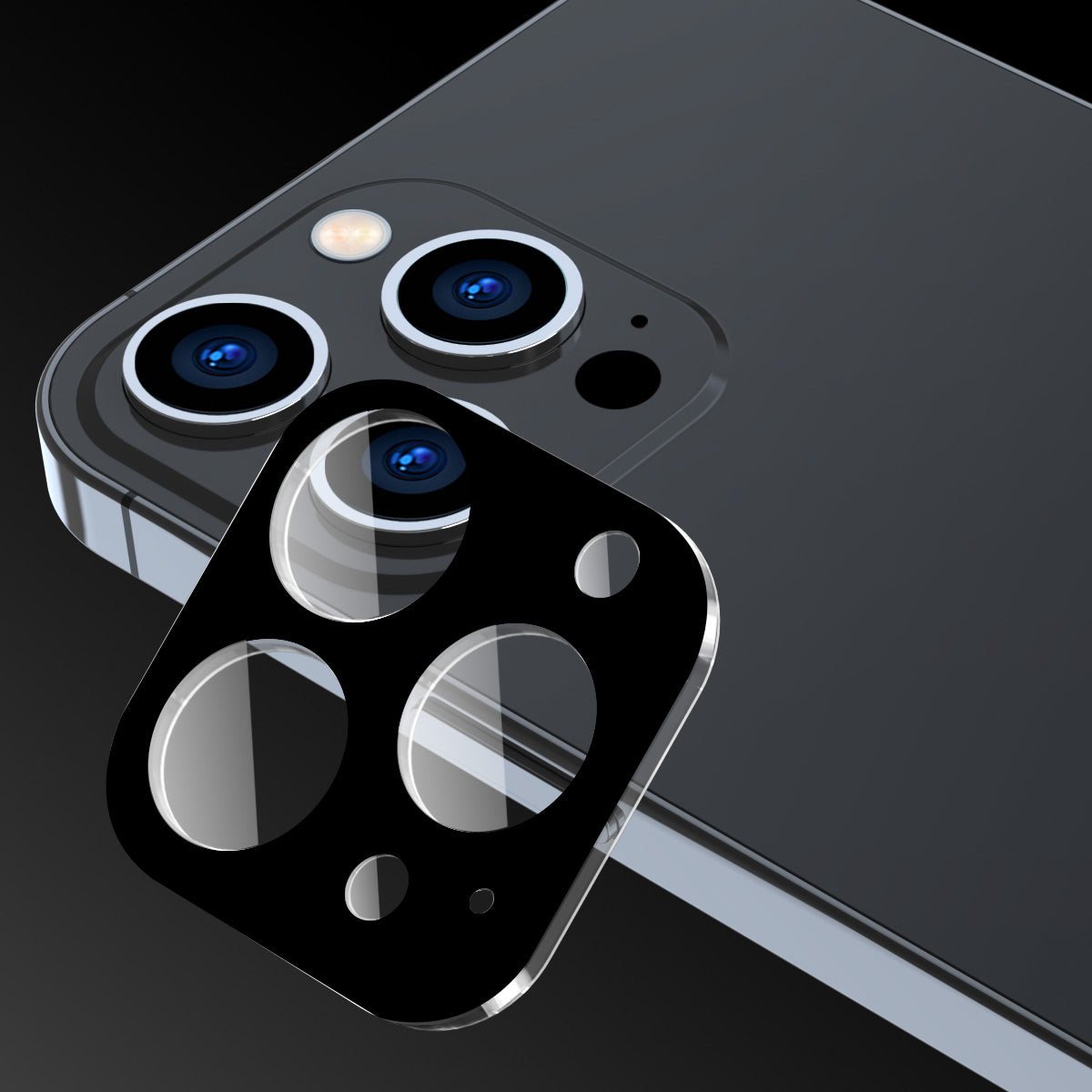 ENKAY HAT-PRINCE For iPhone 14 Pro 6.1 inch / 14 Pro Max 6.7 inch Full Cover Camera Lens Protector Ultra Clear Silk Printing Tempered Glass Lens Film