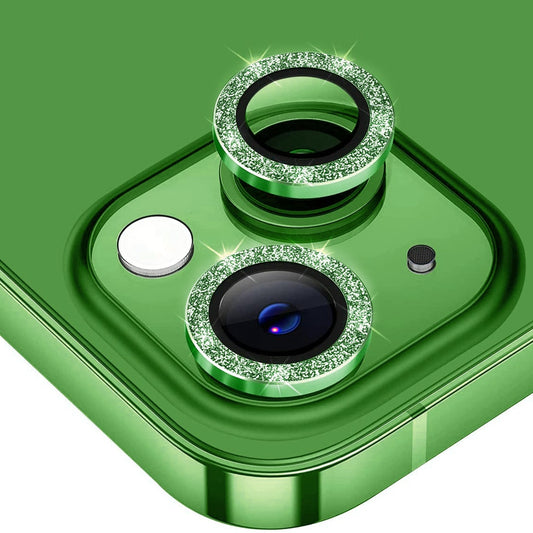 ENKAY HAT PRINCE Camera Lens Film for iPhone 14 6.1 inch / 14 Plus, 1 Set Rhinestone Decor Tempered Glass Aluminum Alloy Anti-scratch Lens Protector