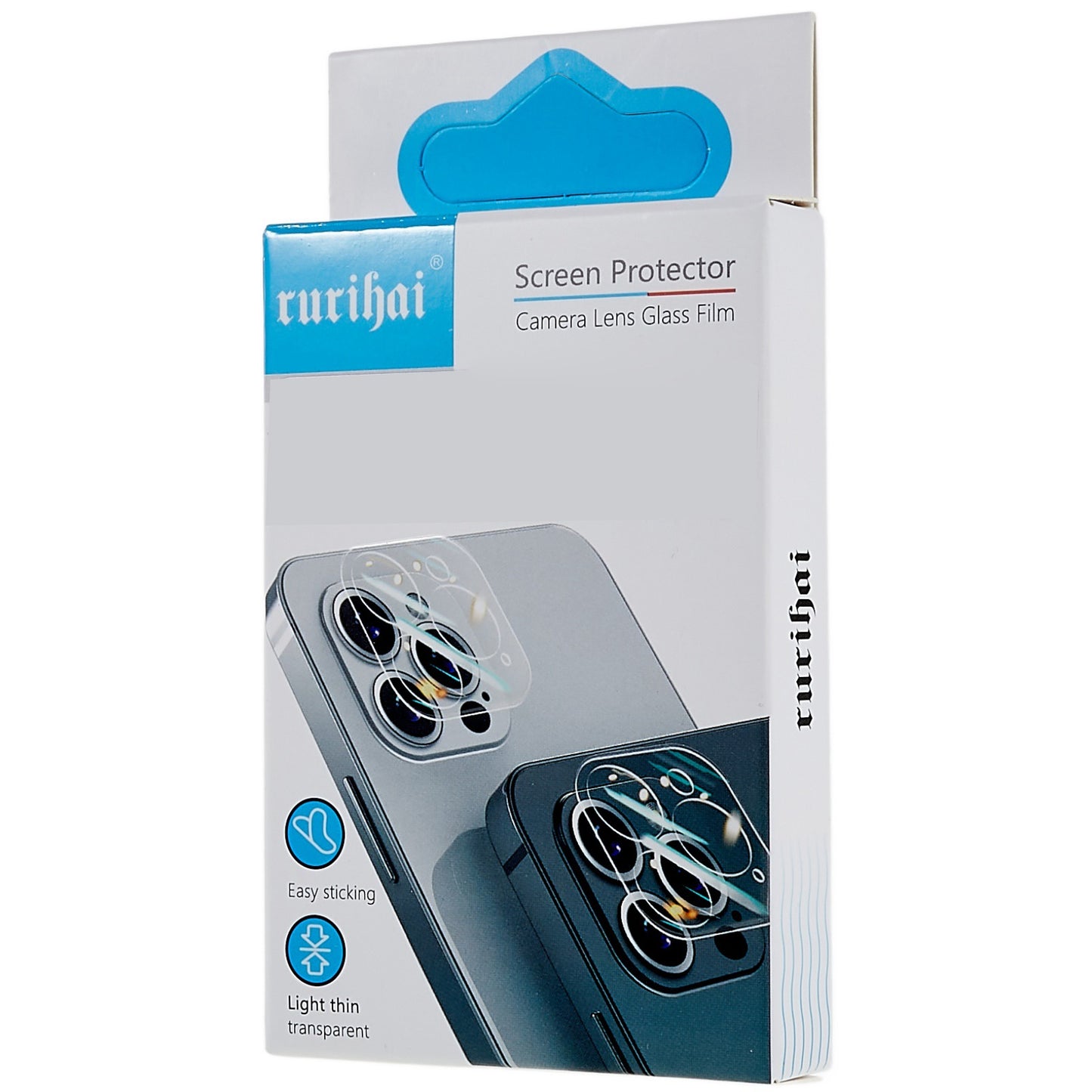 RURIHAI For iPhone 14 Pro 6.1 inch / 14 Pro Max 6.7 inch 1 Set 3D Camera Lens Protector Metal + Tempered Glass Anti-scratch Lens Film