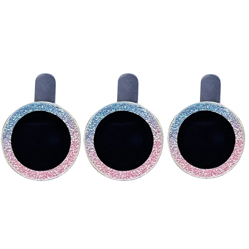 For iPhone 12 Pro Max 6.7 inch 3Pcs / Set Stylish Fine Glitter Powder Design Tempered Glass Camera Lens Protector Cover Film