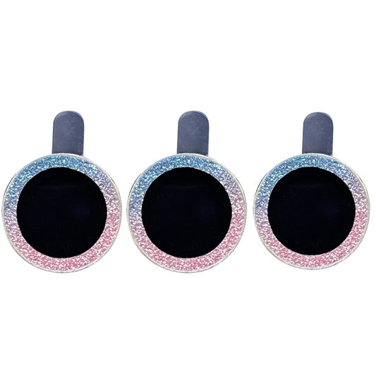 For iPhone 12 Pro Max 6.7 inch 3Pcs / Set Stylish Fine Glitter Powder Design Tempered Glass Camera Lens Protector Cover Film