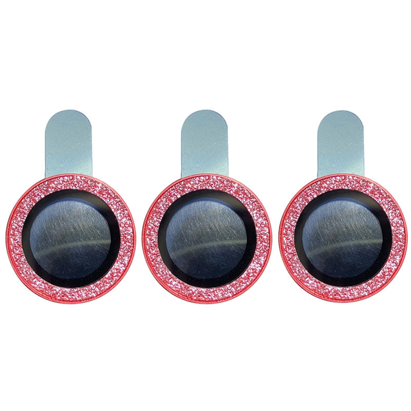 For iPhone 12 Pro 6.1 inch 3Pcs / Set Fine Glitter Powder Design Camera Lens Protector Anti-explosion Tempered Glass Lens Film