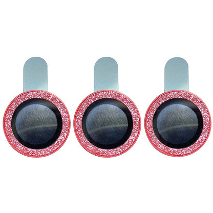 For iPhone 12 Pro 6.1 inch 3Pcs / Set Fine Glitter Powder Design Camera Lens Protector Anti-explosion Tempered Glass Lens Film