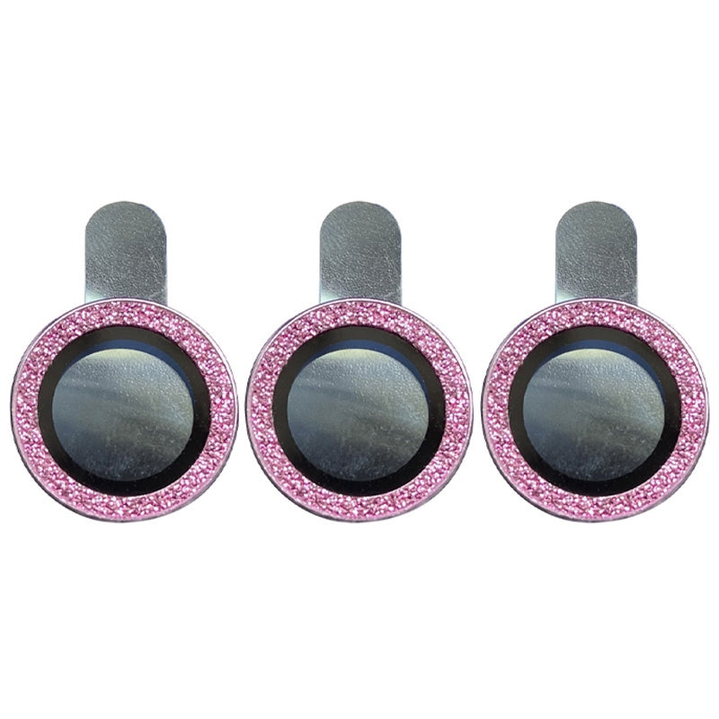 For iPhone 12 Pro 6.1 inch 3Pcs / Set Fine Glitter Powder Design Camera Lens Protector Anti-explosion Tempered Glass Lens Film