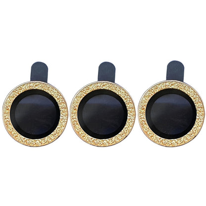 For iPhone 12 Pro 6.1 inch 3Pcs / Set Fine Glitter Powder Design Camera Lens Protector Anti-explosion Tempered Glass Lens Film