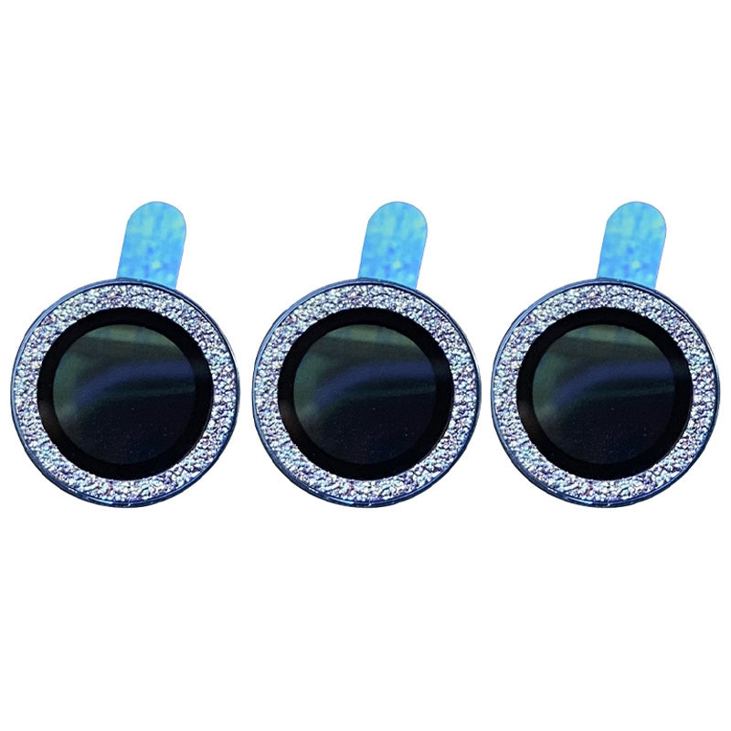 For iPhone 12 Pro 6.1 inch 3Pcs / Set Fine Glitter Powder Design Camera Lens Protector Anti-explosion Tempered Glass Lens Film