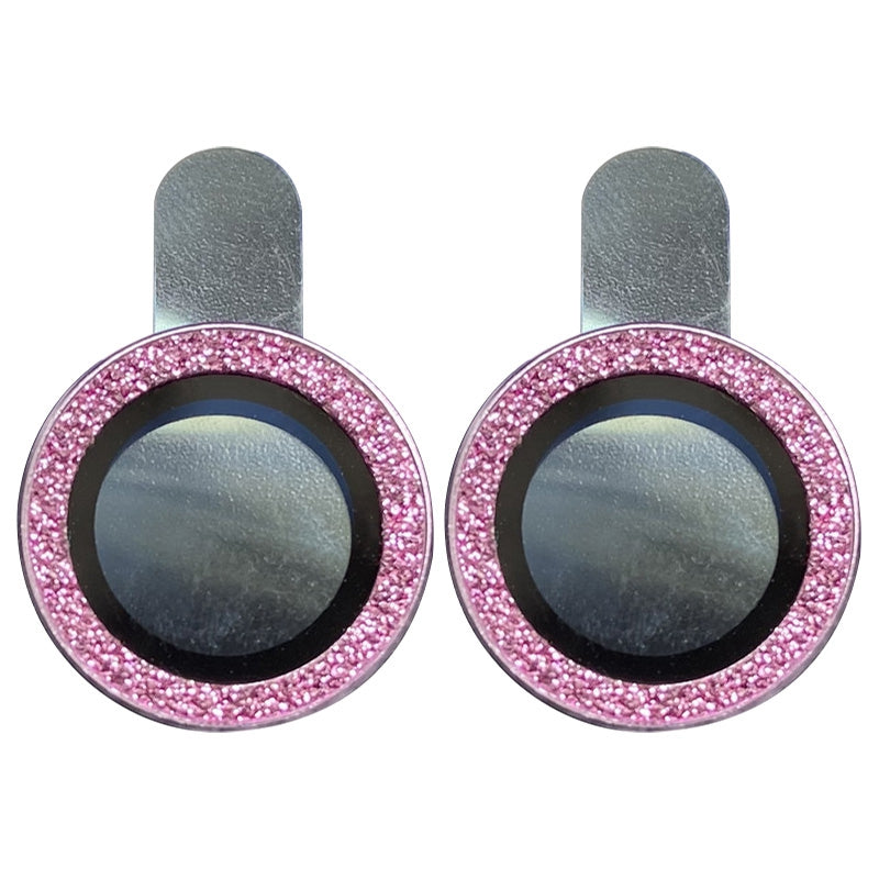 For iPhone 12 6.1 inch 2Pcs / Set Camera Lens Protector Fine Glitter Powder Design Anti-scratch Tempered Glass Lens Film