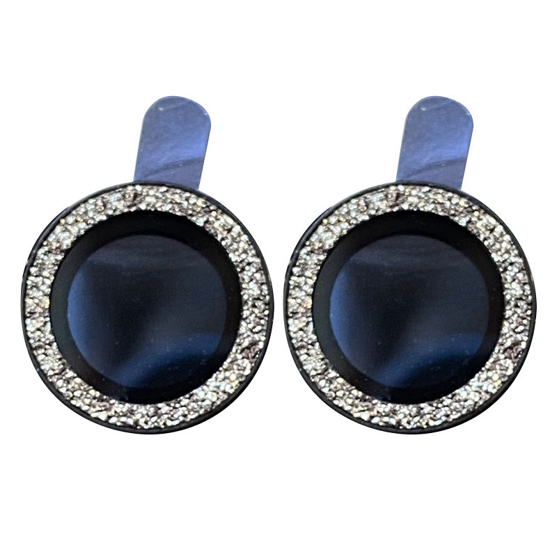 For iPhone 12 mini 5.4 inch 2Pcs / Set Glitter Edge Camera Lens Protector Anti-scratch Tempered Glass Lens Film