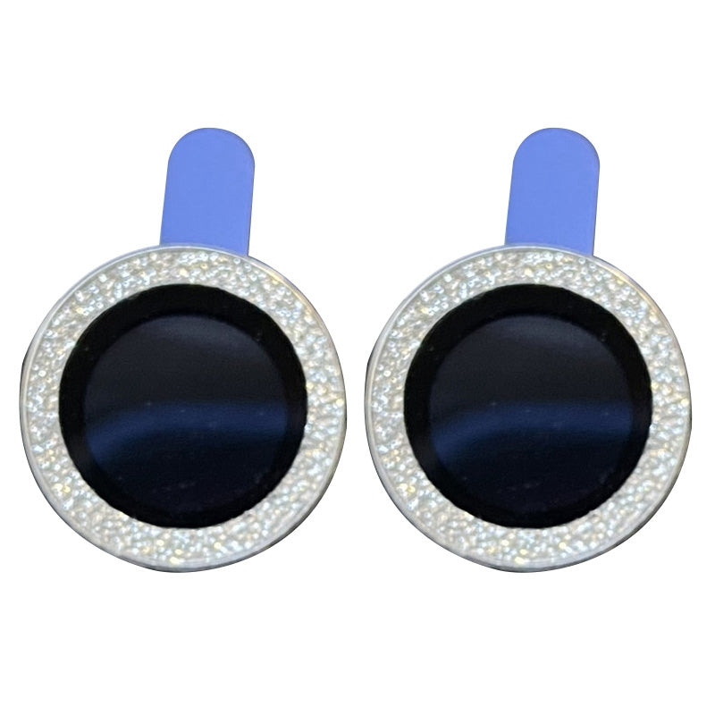 For iPhone 12 mini 5.4 inch 2Pcs / Set Glitter Edge Camera Lens Protector Anti-scratch Tempered Glass Lens Film