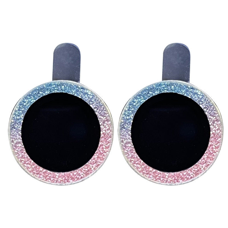 For iPhone 12 mini 5.4 inch 2Pcs / Set Glitter Edge Camera Lens Protector Anti-scratch Tempered Glass Lens Film