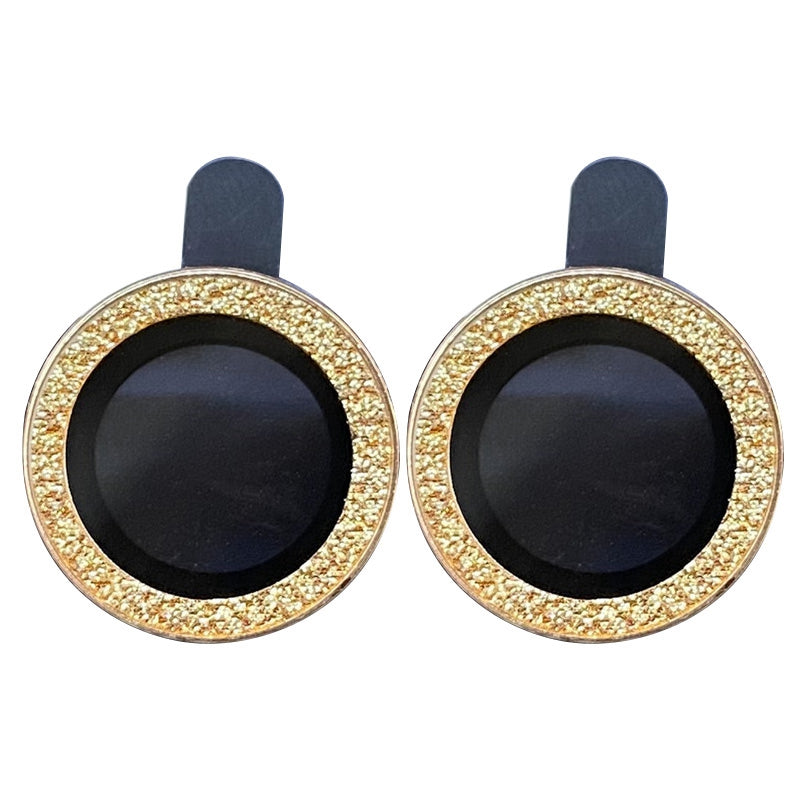 For iPhone 12 mini 5.4 inch 2Pcs / Set Glitter Edge Camera Lens Protector Anti-scratch Tempered Glass Lens Film