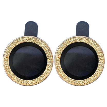 For iPhone 12 mini 5.4 inch 2Pcs / Set Glitter Edge Camera Lens Protector Anti-scratch Tempered Glass Lens Film