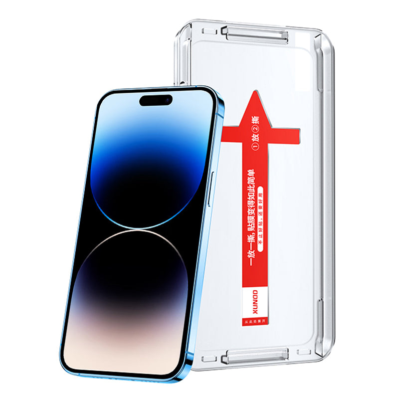 XUNDD For iPhone 14 Pro 6.1 inch Tempered Glass Full Screen Protector Anti-explosion HD Clear Film with Dust-proof Net and Installation Tool