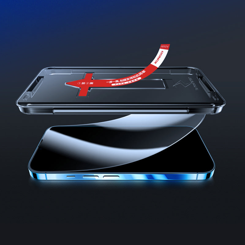 XUNDD For iPhone 14 Pro 6.1 inch Tempered Glass Full Screen Protector Anti-explosion HD Clear Film with Dust-proof Net and Installation Tool