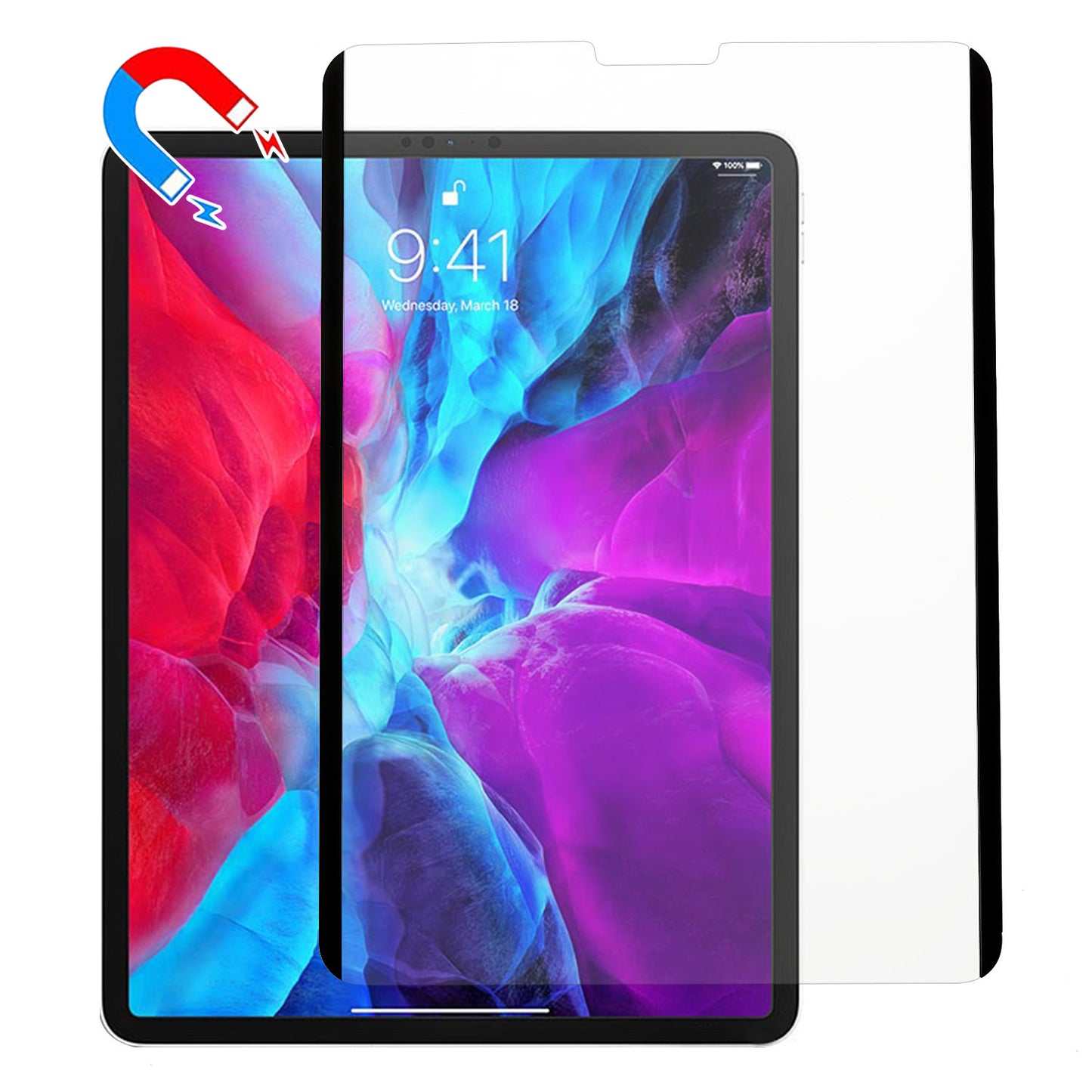 For iPad Pro 12.9 (2022) / (2021) / (2020) Paper-like Screen Protector Reusable Magnetic Absorption PVC Tablet Screen Film for Drawing Writing Note-taking