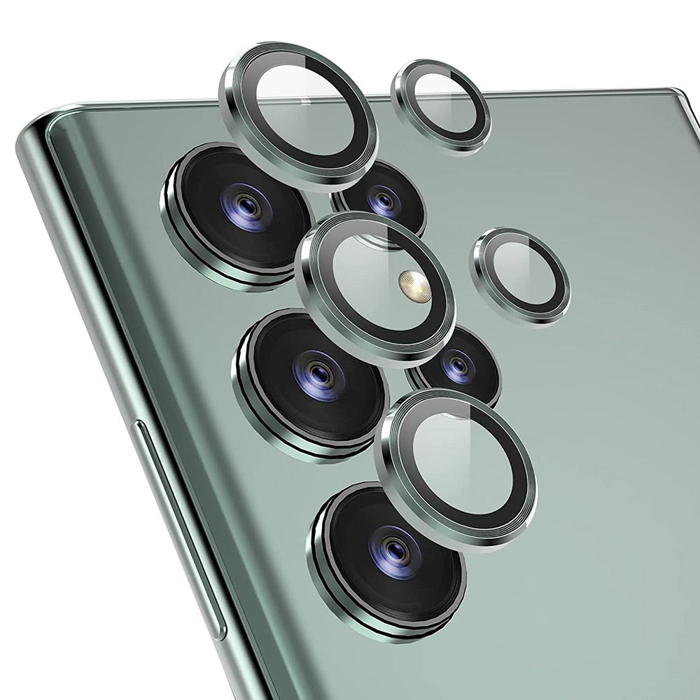 ENKAY HAT PRINCE For Samsung Galaxy S23 Ultra 1 Set Camera Lens Protector Aluminum Alloy Tempered Glass Night Circle Camera Ring Cover