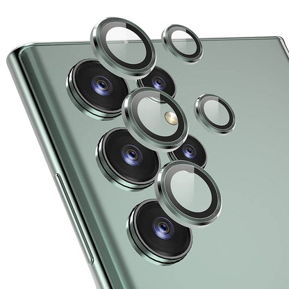 ENKAY HAT PRINCE For Samsung Galaxy S23 Ultra 1 Set Camera Lens Protector Aluminum Alloy Tempered Glass Night Circle Camera Ring Cover