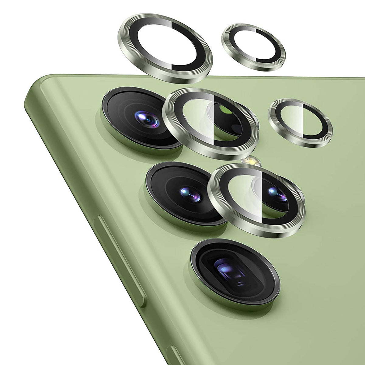 ENKAY HAT PRINCE For Samsung Galaxy S23 Ultra 1 Set Camera Lens Protector Aluminum Alloy Tempered Glass Night Circle Camera Ring Cover