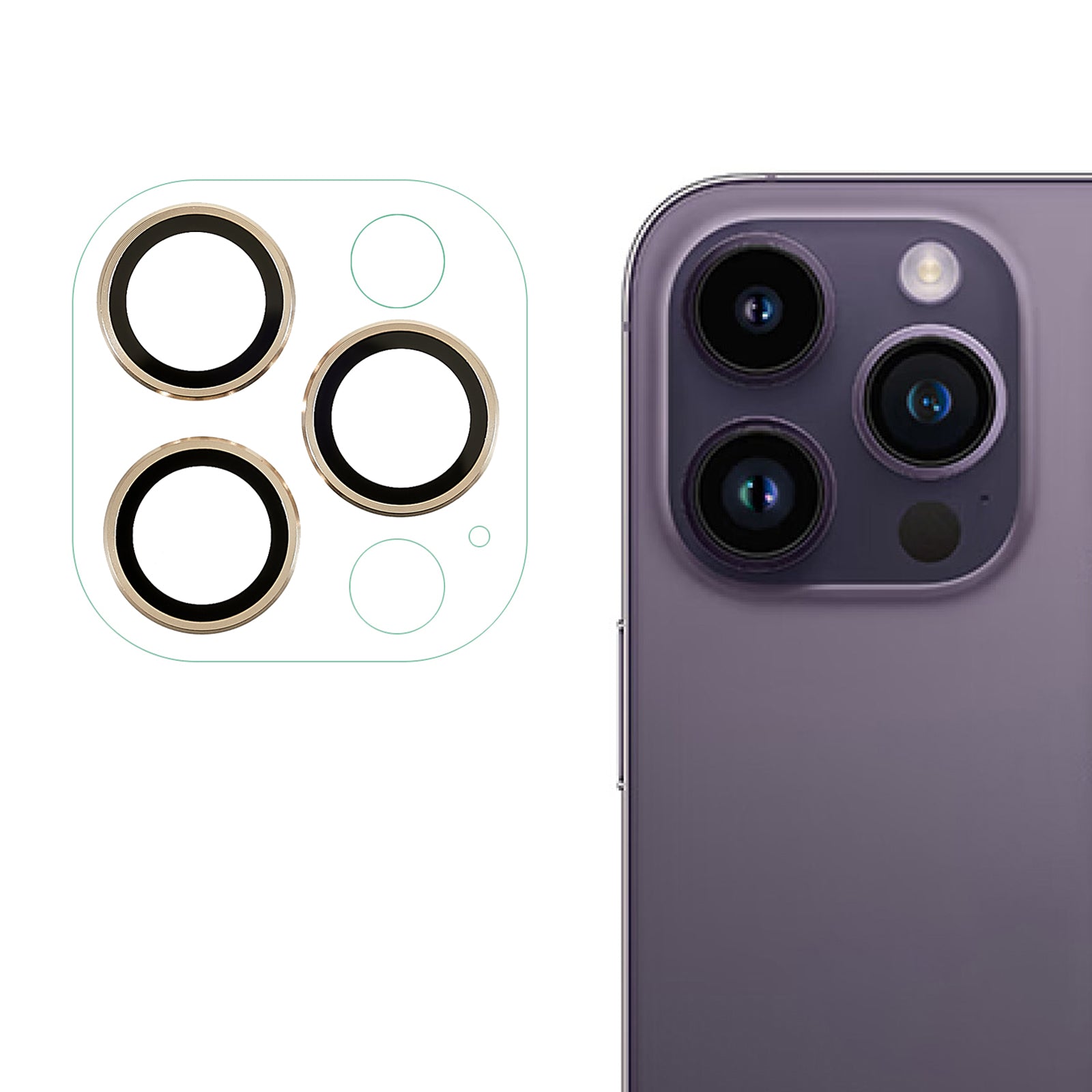 RURIHAI Phone Rear Camera Lens Protector For iPhone 14 Pro / 14 Pro Max Hard Metal + Acrylic Anti-scratch HD Clear Lens Film