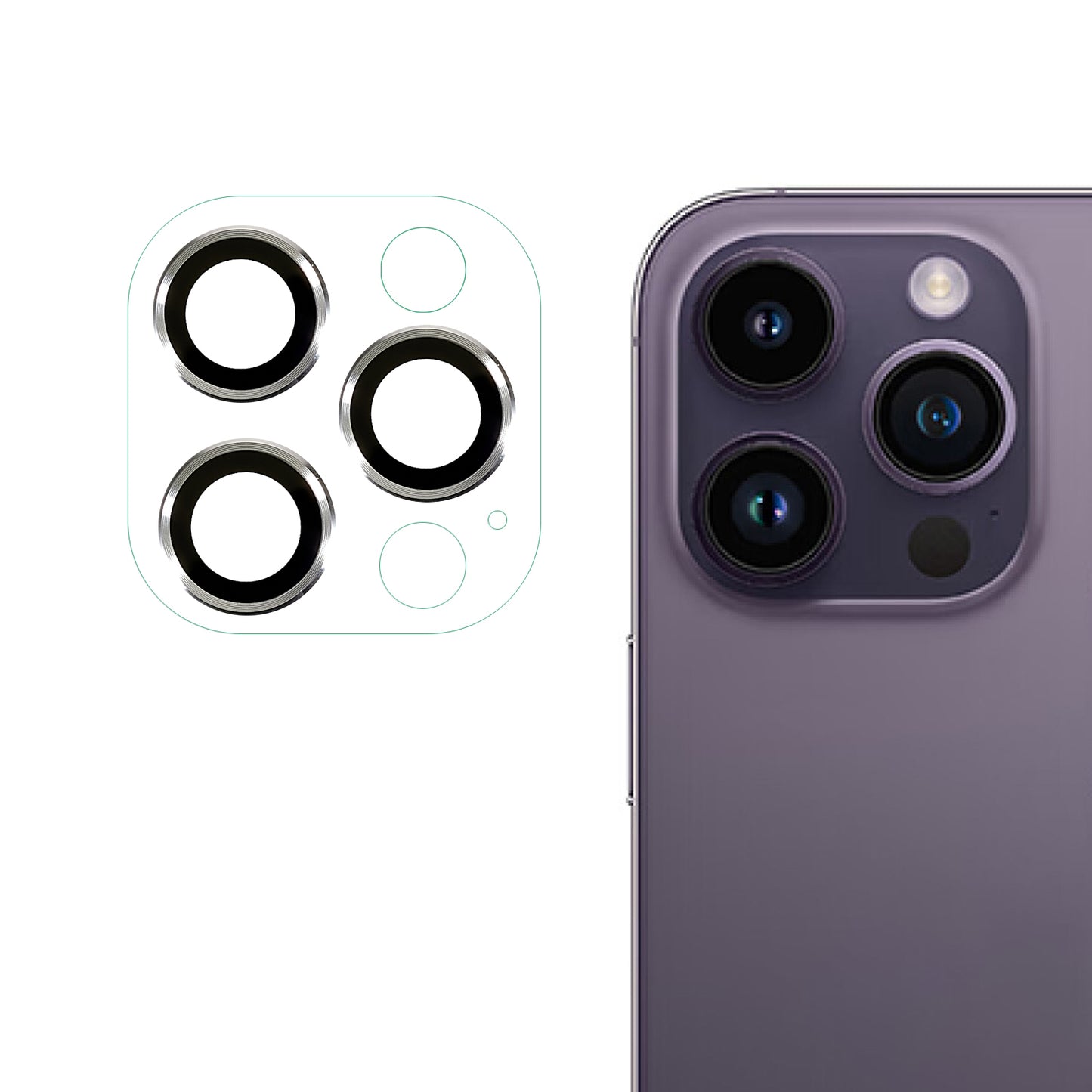 RURIHAI Phone Rear Camera Lens Protector For iPhone 14 Pro / 14 Pro Max Hard Metal + Acrylic Anti-scratch HD Clear Lens Film
