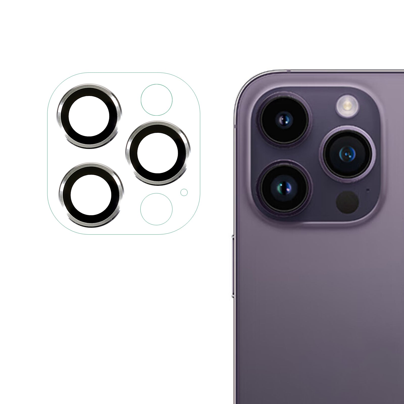 RURIHAI Phone Rear Camera Lens Protector For iPhone 14 Pro / 14 Pro Max Hard Metal + Acrylic Anti-scratch HD Clear Lens Film