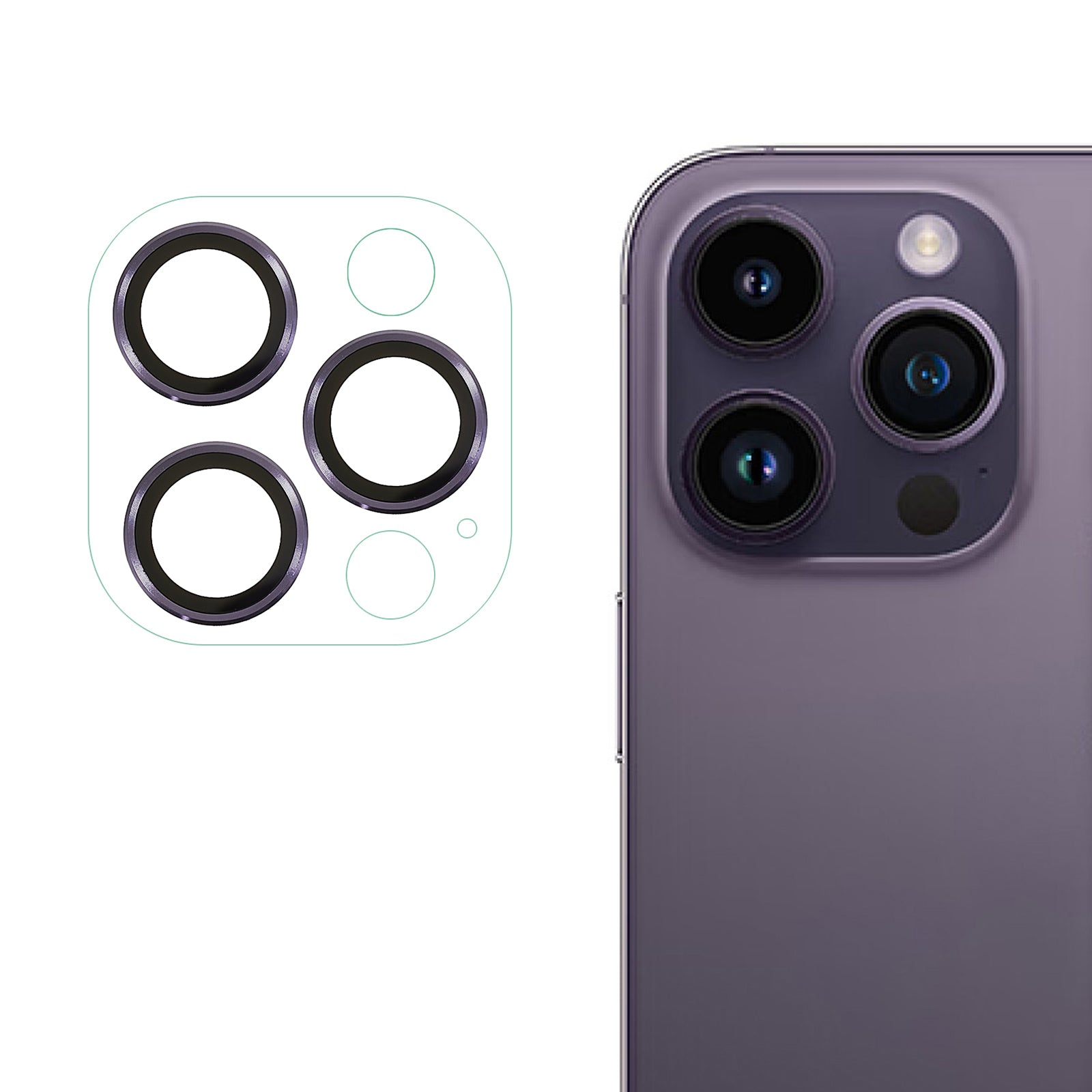 RURIHAI Phone Rear Camera Lens Protector For iPhone 14 Pro / 14 Pro Max Hard Metal + Acrylic Anti-scratch HD Clear Lens Film