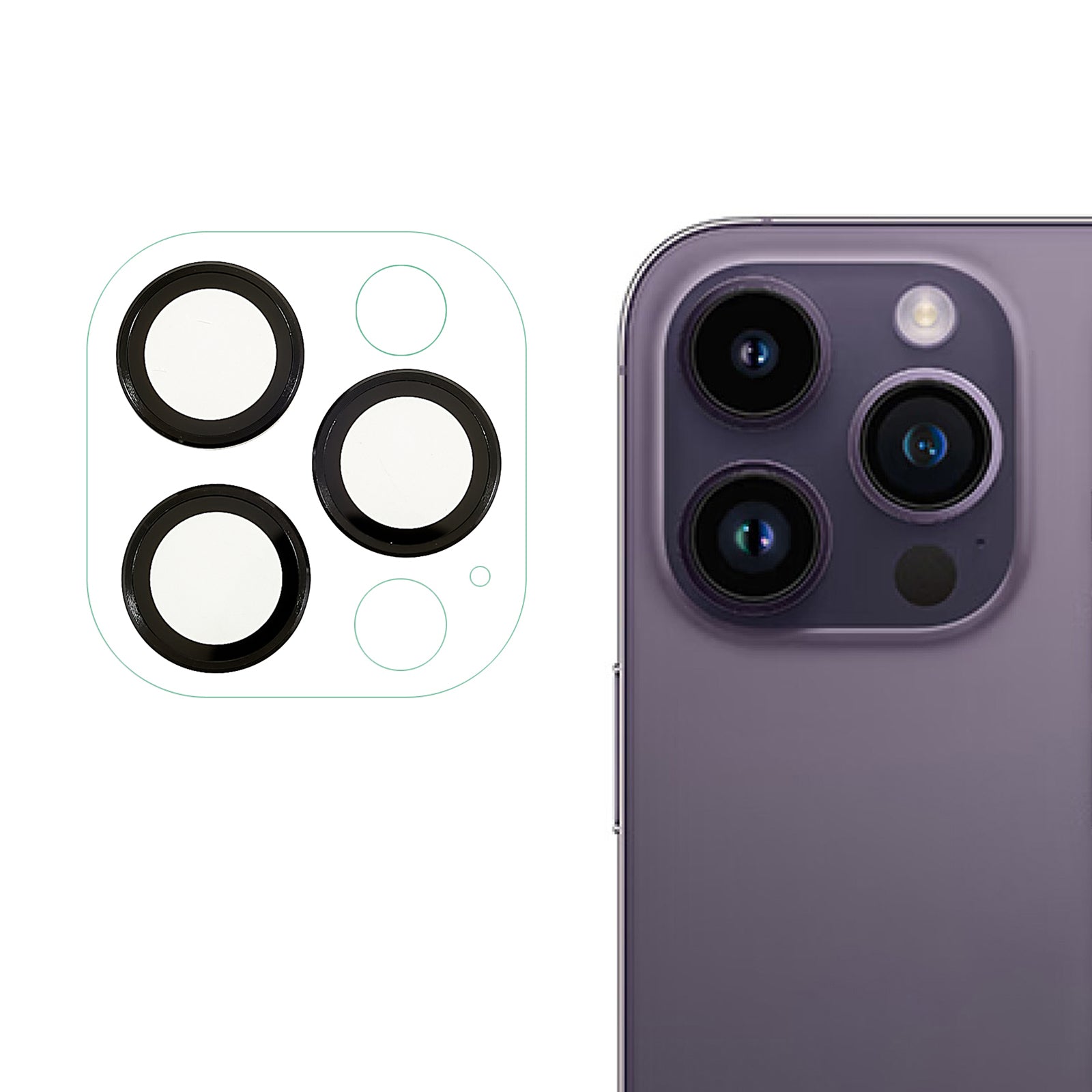 RURIHAI Phone Rear Camera Lens Protector For iPhone 14 Pro / 14 Pro Max Hard Metal + Acrylic Anti-scratch HD Clear Lens Film