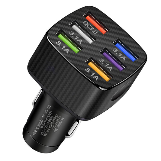 15A QC3.0 6 USB Ports Fast Charging Power Adapter Mobile Phone Car Charger