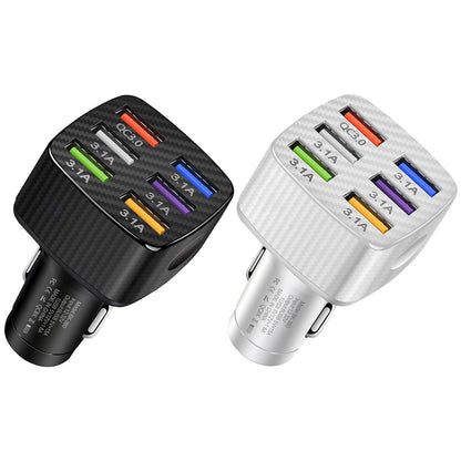 15A QC3.0 6 USB Ports Fast Charging Power Adapter Mobile Phone Car Charger