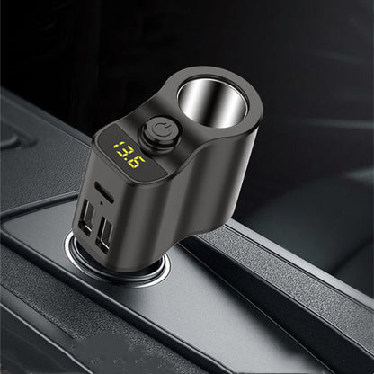 C03 3.1A Dual USB + Type-C Car Charger Voltage Detection Cigarette Lighter Socket Charge Adapter