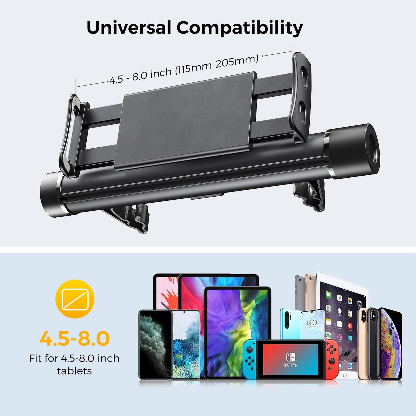 AHASTYLE WG-JY01 Headrest Mount Phone / Tablet Holder with Trash Bag for Cars Trucks SUVs Vans