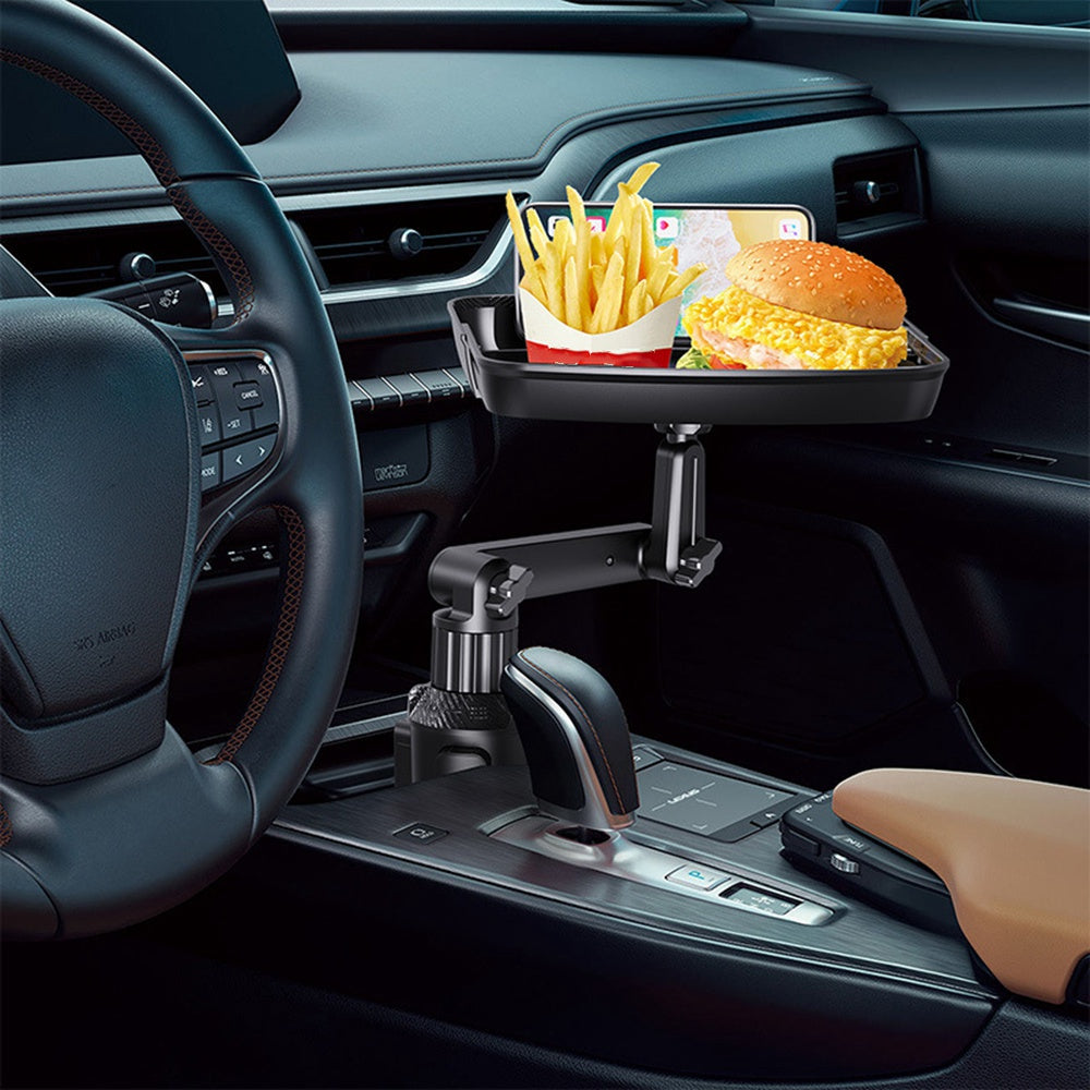 Car Meal Table Beverage Food Tray Mobile Phone Holder Rotatable Telescopic Car Cup Holder Mount Tray