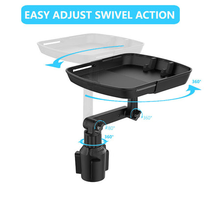 Car Meal Table Beverage Food Tray Mobile Phone Holder Rotatable Telescopic Car Cup Holder Mount Tray