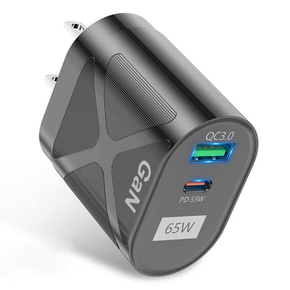 UD7568 65W High Power PD QC3.0 Fast Charging GaN Charger Type-C + USB Power Adapter