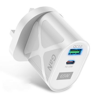 UD7568 65W High Power PD QC3.0 Fast Charging GaN Charger Type-C + USB Power Adapter