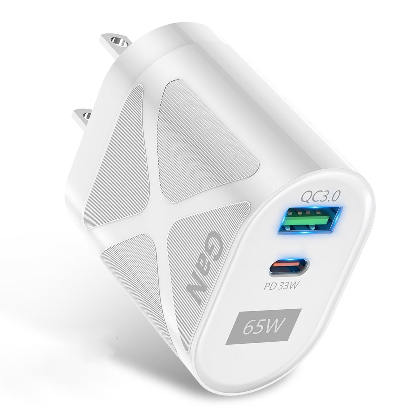 UD7568 65W High Power PD QC3.0 Fast Charging GaN Charger Type-C + USB Power Adapter