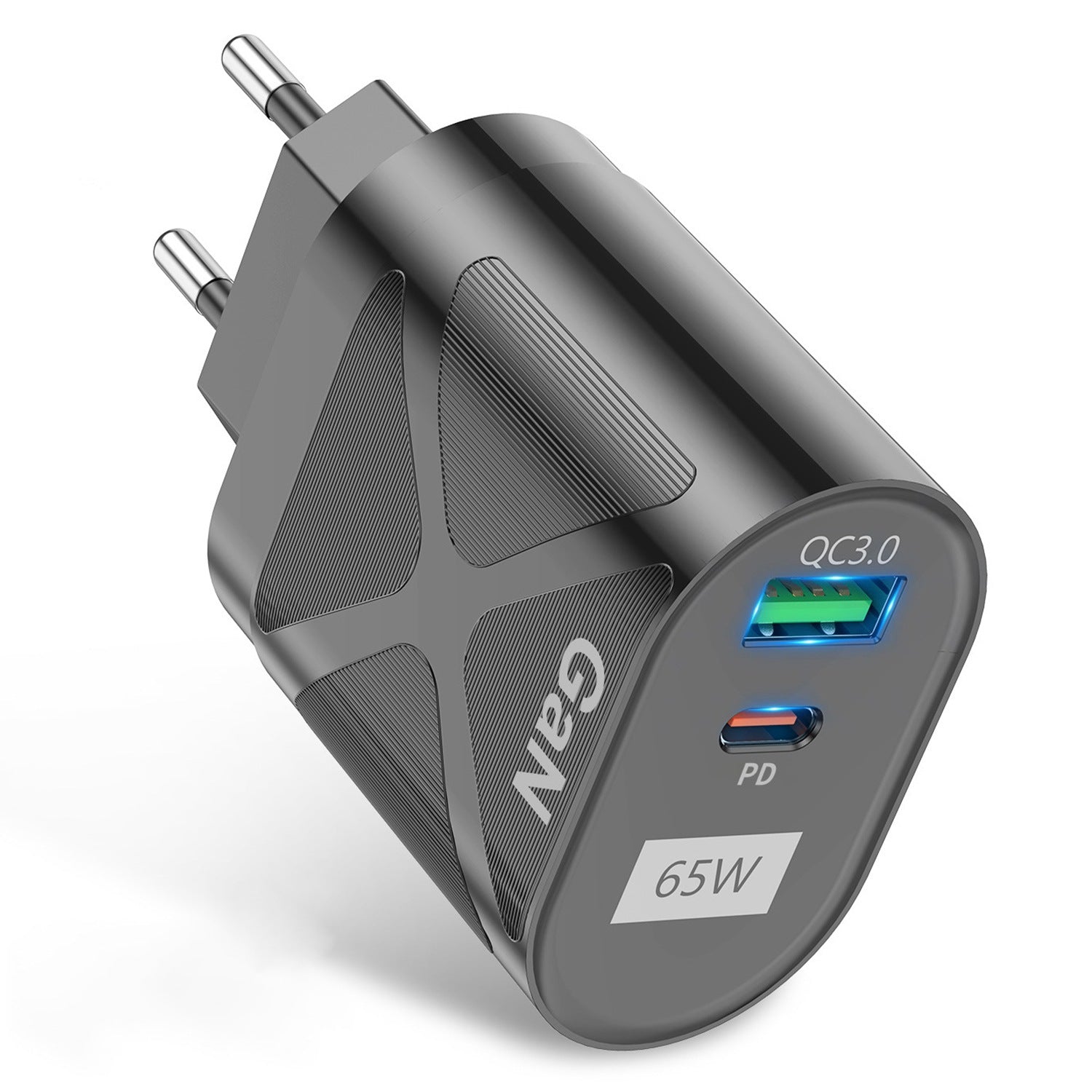 UD7568 65W High Power PD QC3.0 Fast Charging GaN Charger Type-C + USB Power Adapter