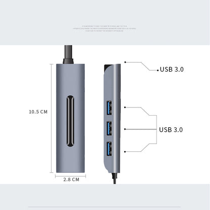 Type C*2 to USB3.0/F*4 (4 in 1 Docking Station)