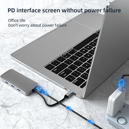 BL10V USB C Hub to HD 4K Video Output+USB 3.0+2xUSB 2.0+2 Memory Card Slots+RJ45+VGA+3.5mm Audio Port+PD Charging Port for Laptop Computer and Type-C Devices