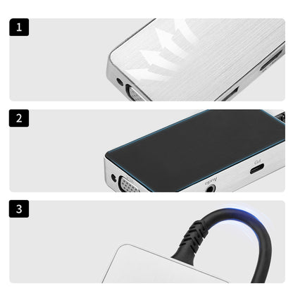 4081-0101RD-03 Type-C Docking Station 5-in-1 Multi-Port Hub Adapter USB Extender USB-C to PD100 + 3.5mm + HD + DP + VGA Converter Support HD/VGA/DP Sync Screen 10Gbps Data Transmission