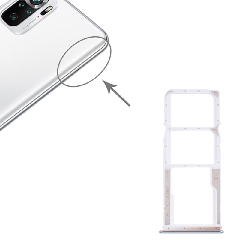 OEM Dual SIM Card + TF Card Tray Holder Replacement (without Logo) for Xiaomi Redmi Note 10 4G M2101K7AI/M2101K7AG