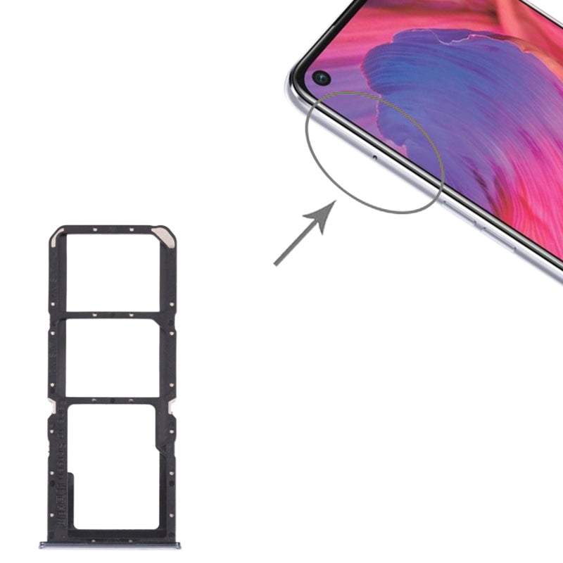 For Oppo A74 5G CPH2197, CPH2263 Dual SIM Cards + Single SD Card Tray Holder Replacement (without Logo)