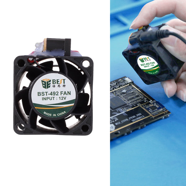 BEST BST-492 Fan 12V Mini Flow Cooling Fan for CUP Chip Circuit Board Glass Glue - US Plug