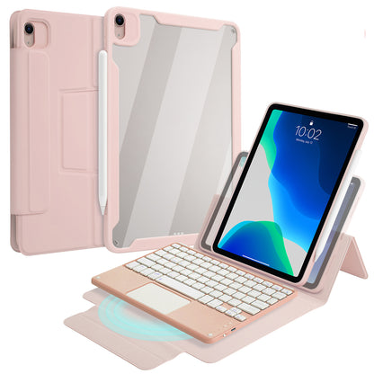 For iPad Air (2020)/Air (2022) Magnetic Wireless Touch Bluetooth Keyboard TPU Tablet Case with Pencil Slot